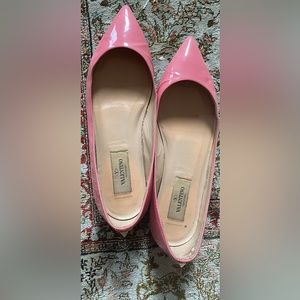 PINK Valentino Patent Ballerina Pointy-Toe Flat with receipts